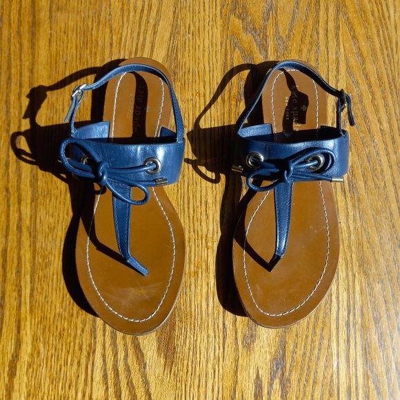 Kate Spade Navy Blue Thong Sandals - Picture 1 of 16